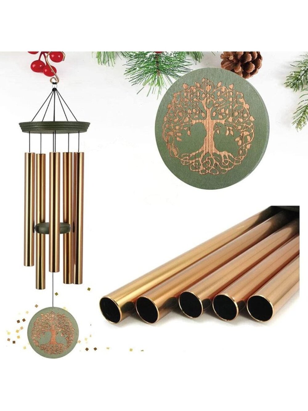 New Tree of Life Wind Chimes 36in Outdoor Garden Gift for Mom Grandma